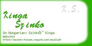 kinga szinko business card